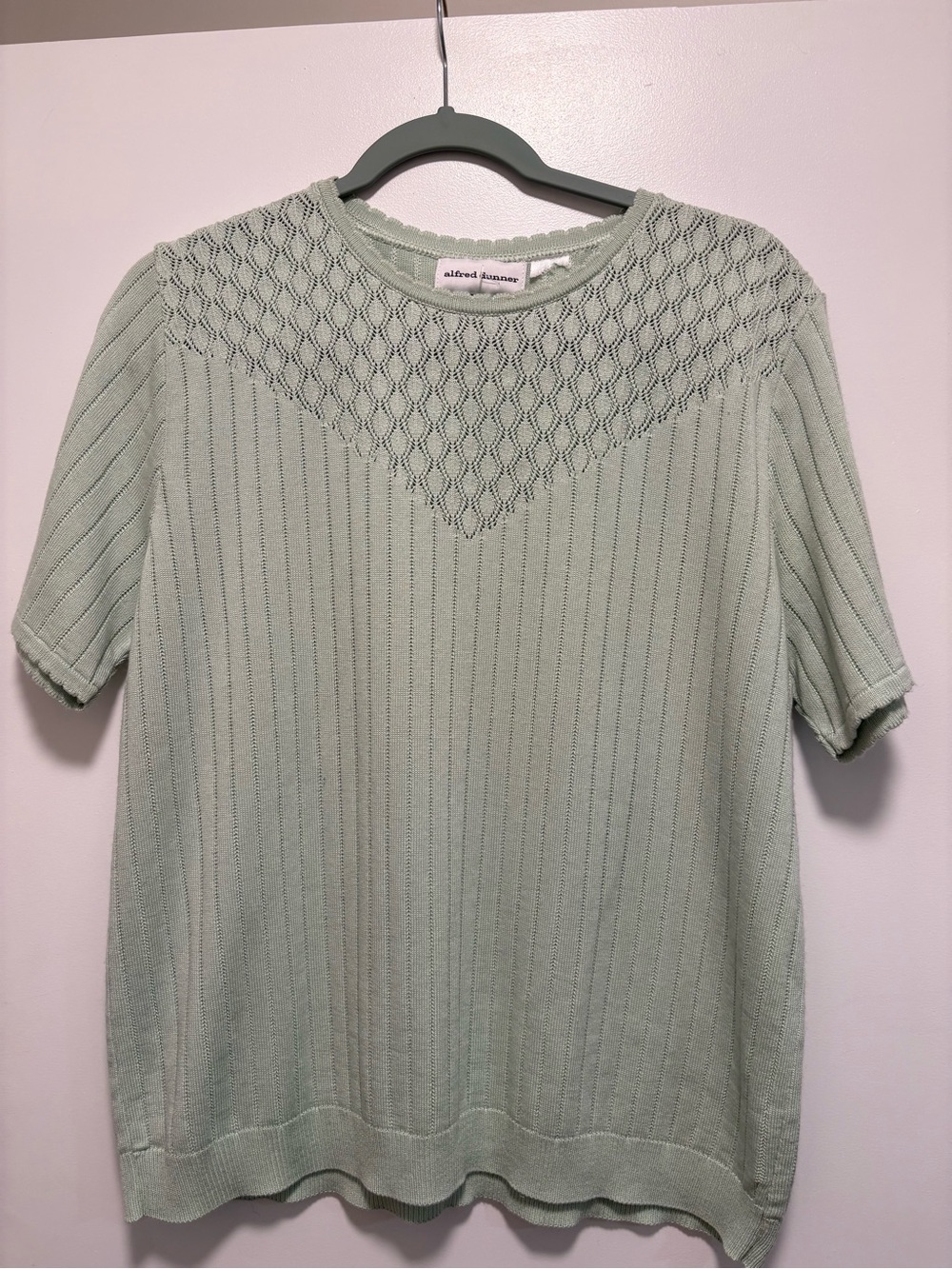 Vintage Alfred Dunner Mint Short-Sleeve Knit Top